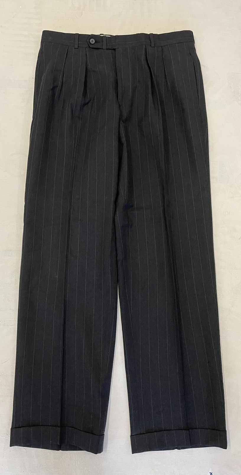 Aquascutum × Vintage Striped 3-Piece Wool Suit Size 44L - 12 Thumbnail