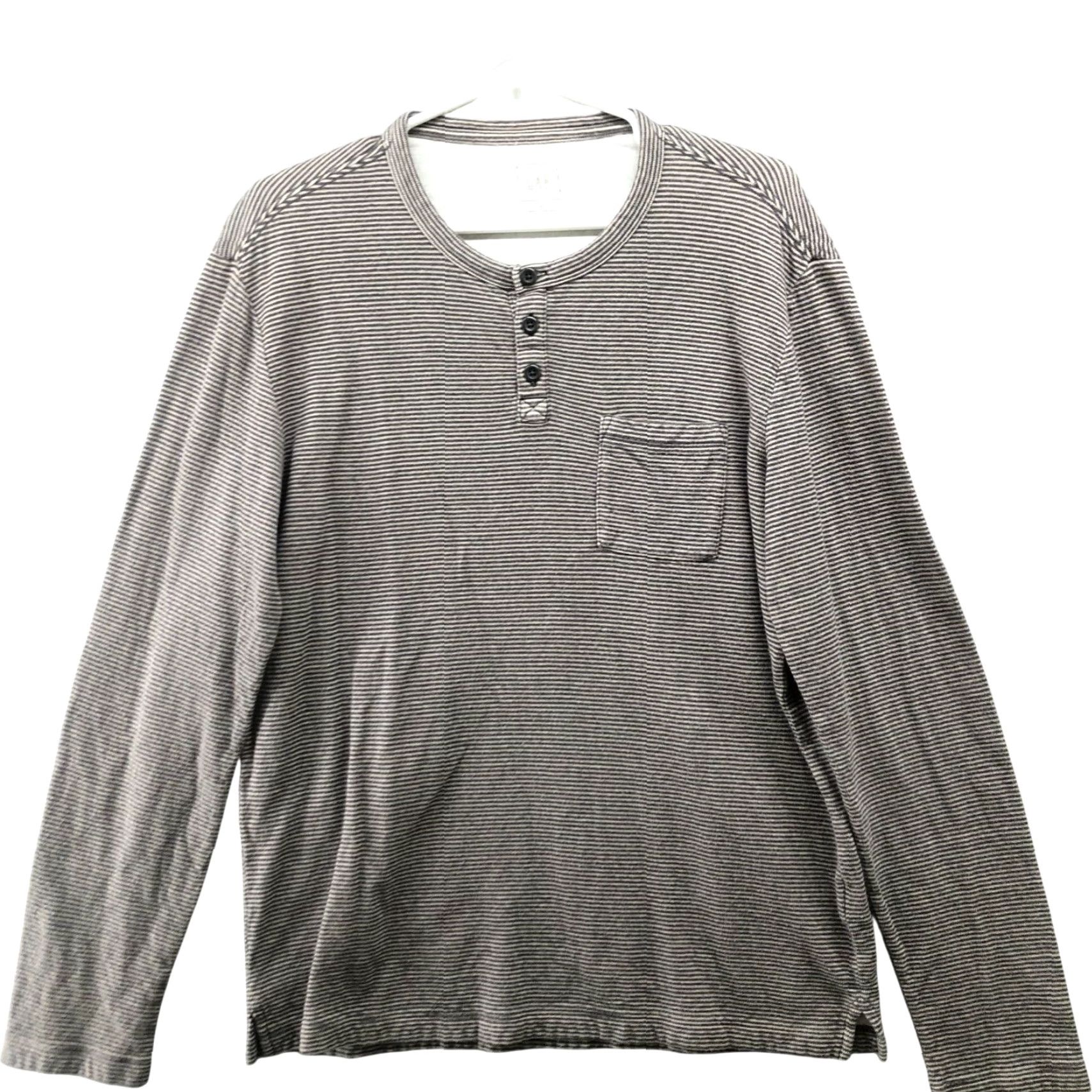 Gap Gap Henley T-Shirt Mens M Long Sleeve Striped Brown Cotton Thermal Size US M / EU 48-50 / 2 - 2 Thumbnail