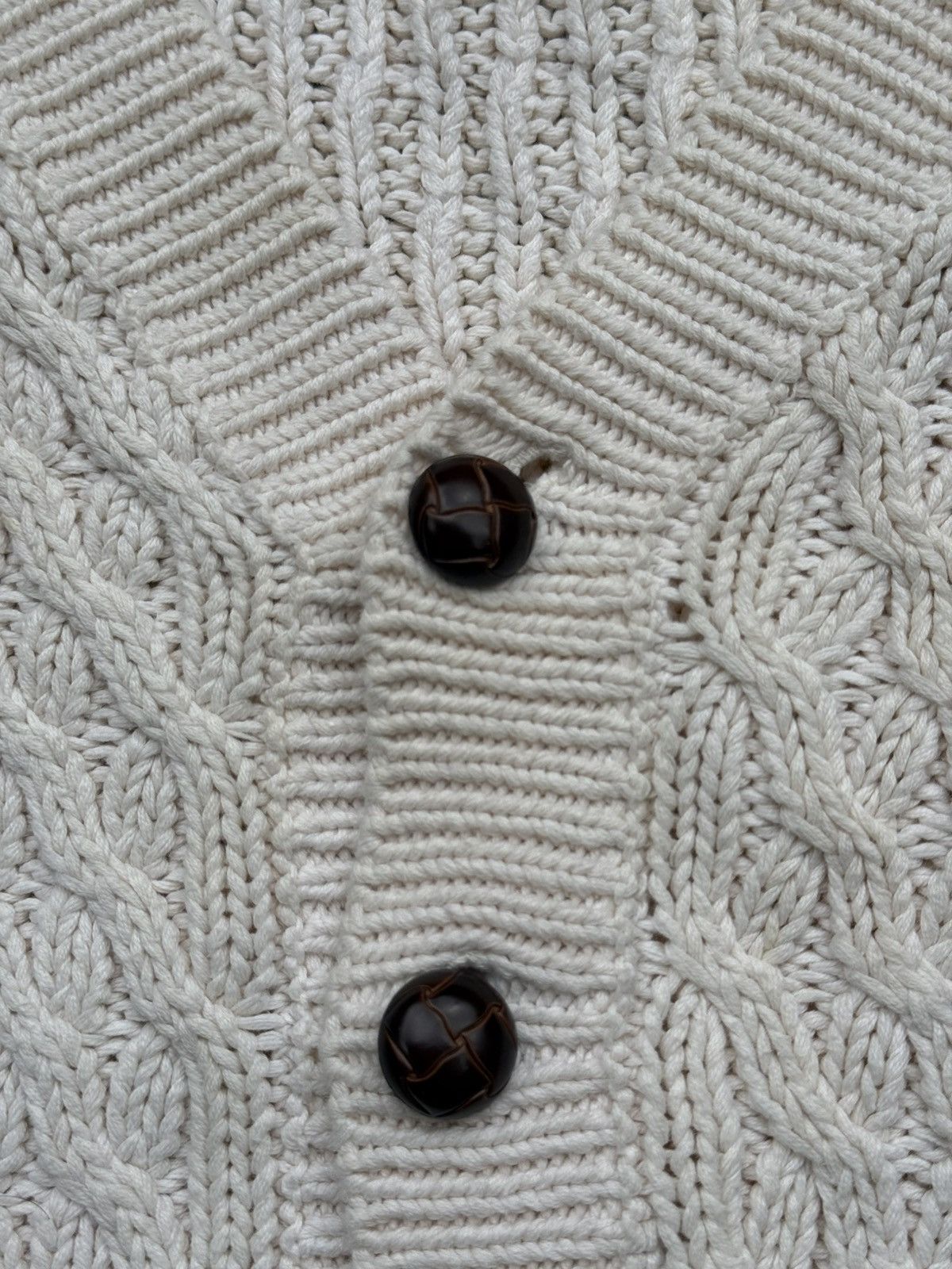 Gap 90s GAP Cable Knit Plain Jane Button-Front Cotton Cardigan Size US XL / EU 56 / 4 - 5 Thumbnail