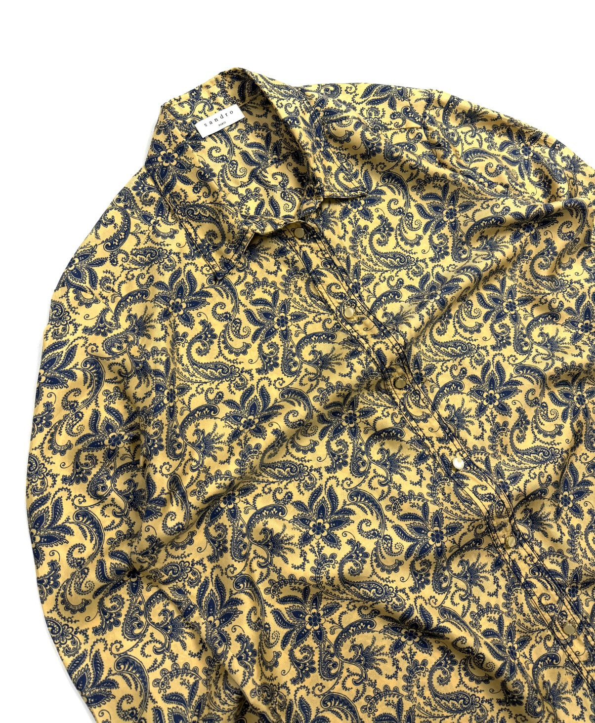 Sandro rare Sandro Paris 100% Silk Paisley Button Up Shirt Blouse Size L / US 10 / IT 46 - 10 Thumbnail