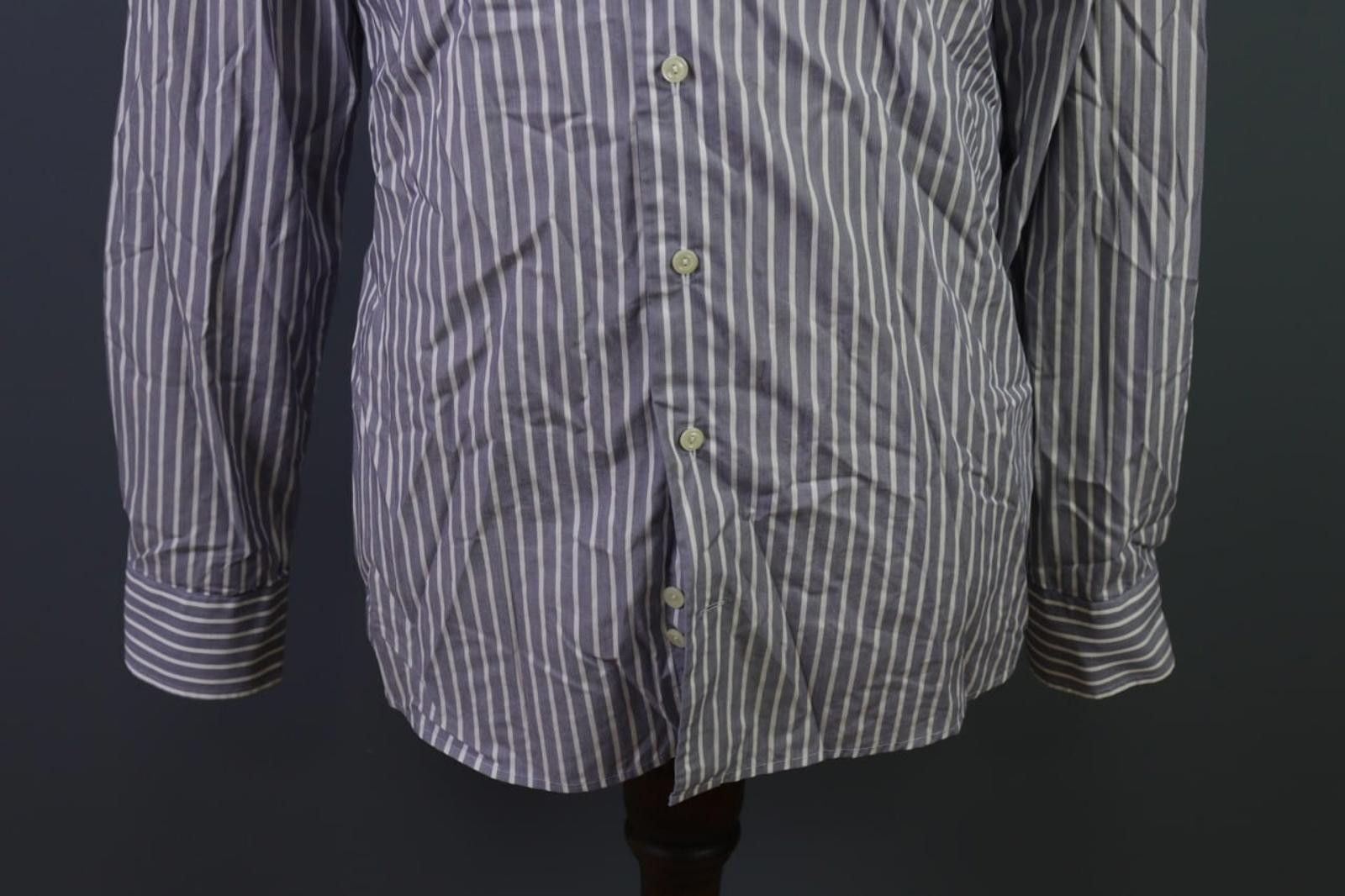 Eton Eton Slim Gray Striped Button Down Shirt Size 41 / 16 Size US M / EU 48-50 / 2 - 3 Thumbnail