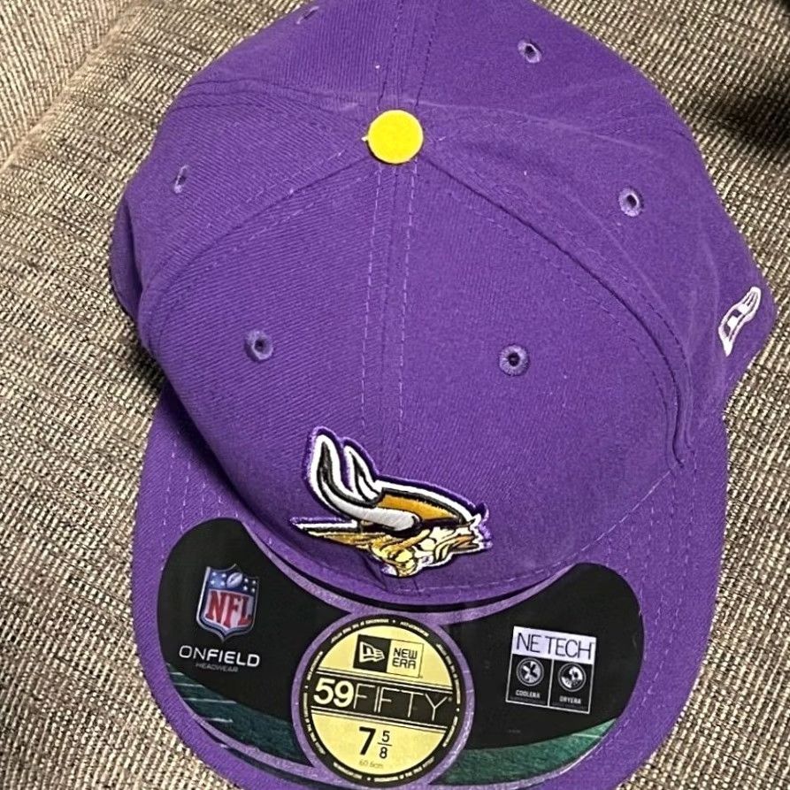 New Era New Era Minnesota Vikings Hat Mens 7 5/8 Purple NFL On-Field 59FIFTY Fitted Cap Size ONE SIZE - 3 Thumbnail
