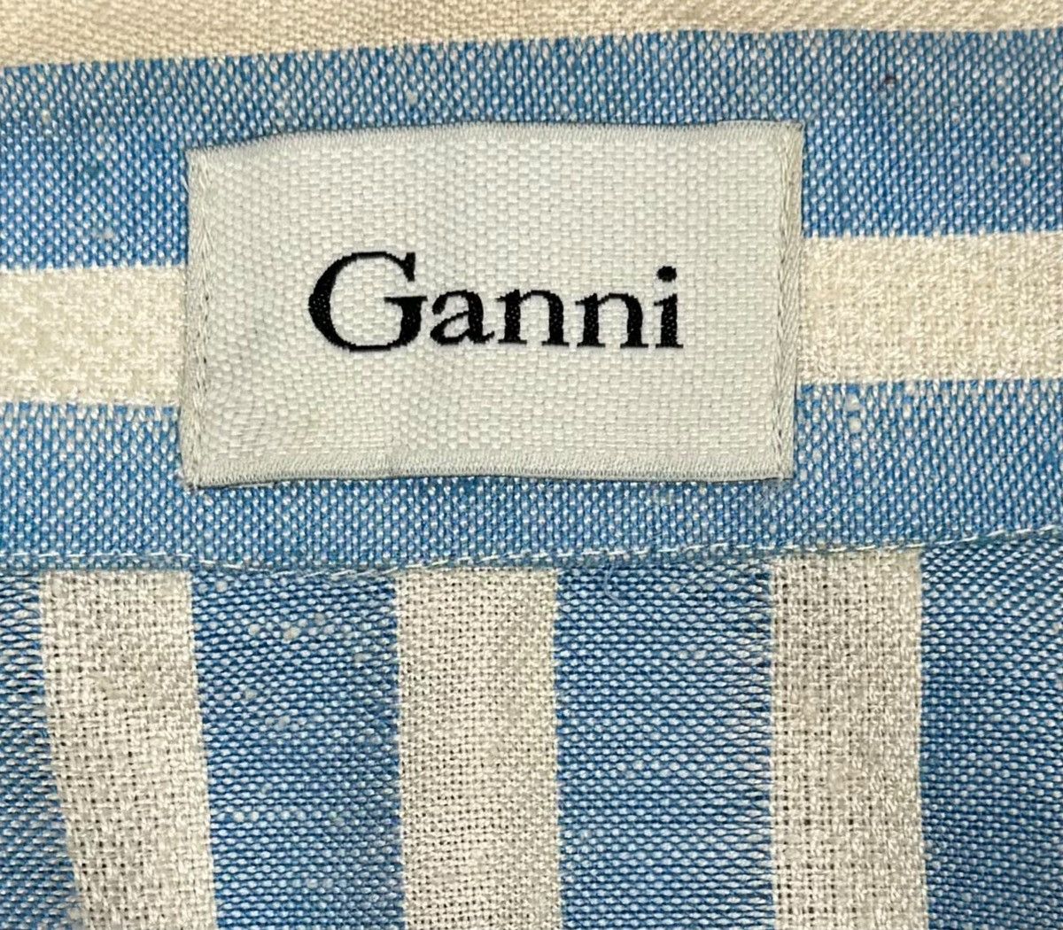 Ganni Ganni Striped Double-Breasted Linen-Cotton Blazer size M Size M / US 6-8 / IT 42-44 - 14 Thumbnail