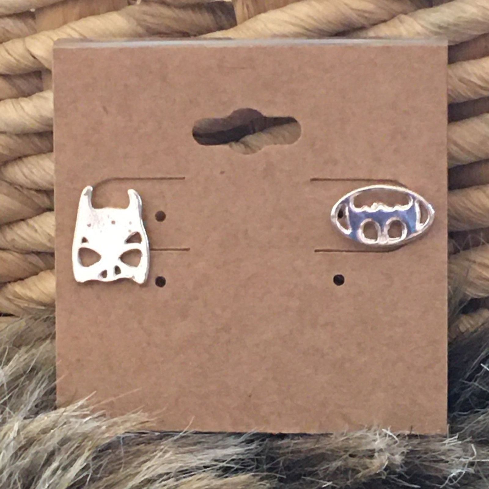 Jewelry Batman silver plated pierced earrings Size ONE SIZE - 1 Thumbnail