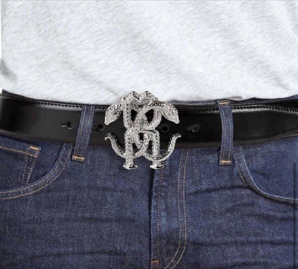 Roberto Cavalli Roberto Cavalli Snake Buckle Belt | Black Leather | Gothic Size ONE SIZE - 3 Thumbnail