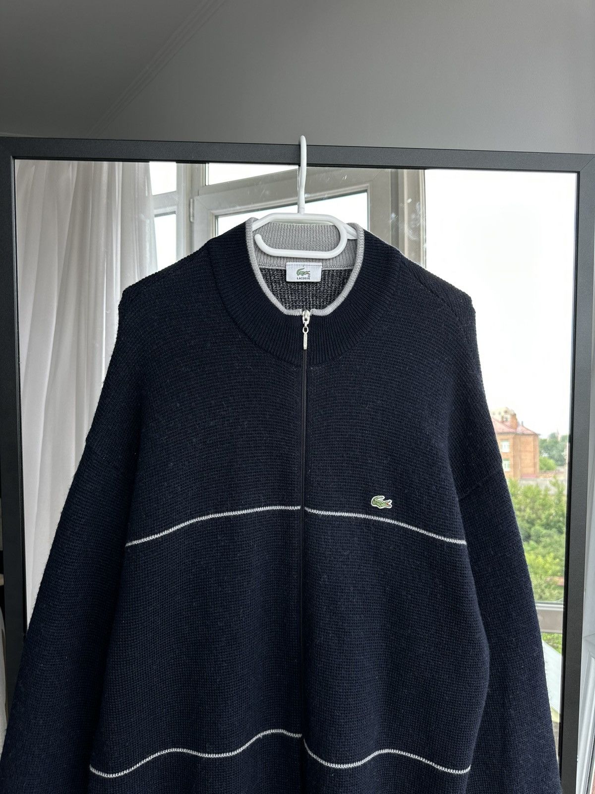 Lacoste Lacoste Full Zip Wool Blend Sweater Navy Blue Size 7 L Large Size US M / EU 48-50 / 2 - 3 Thumbnail