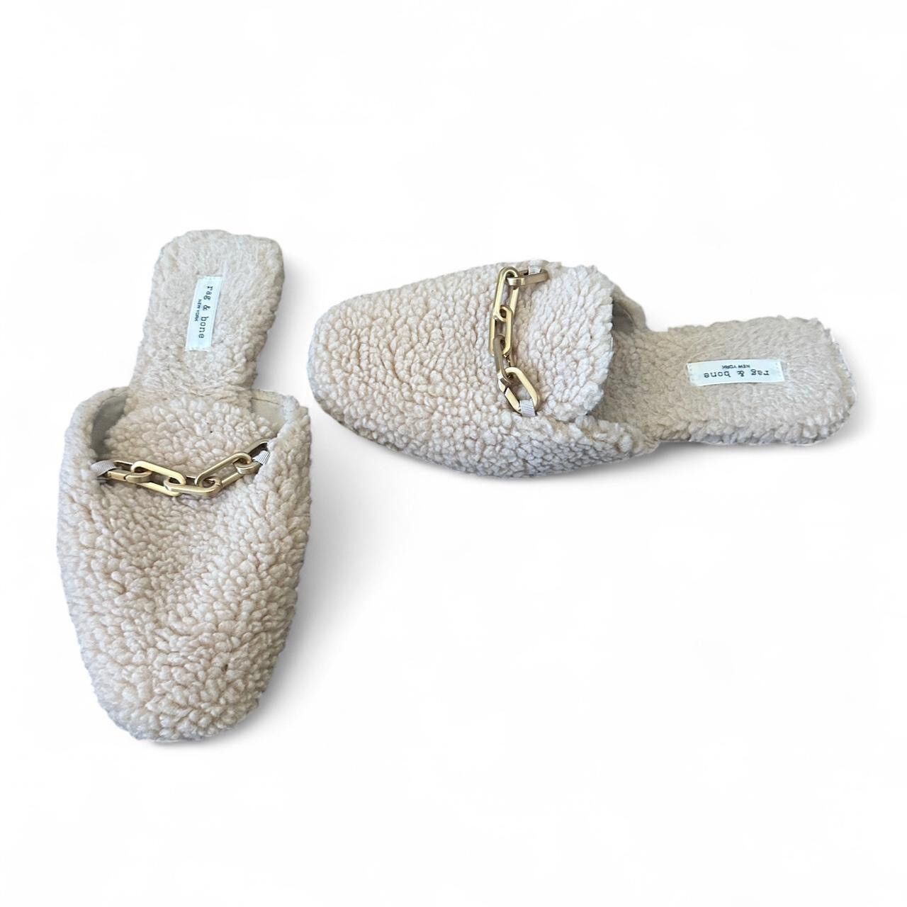 Rag & Bone RAG & BONE ESSEX FAUX SHEARLING SLIDES SHOES gold hardware Size US 10 / IT 40 - 6 Thumbnail