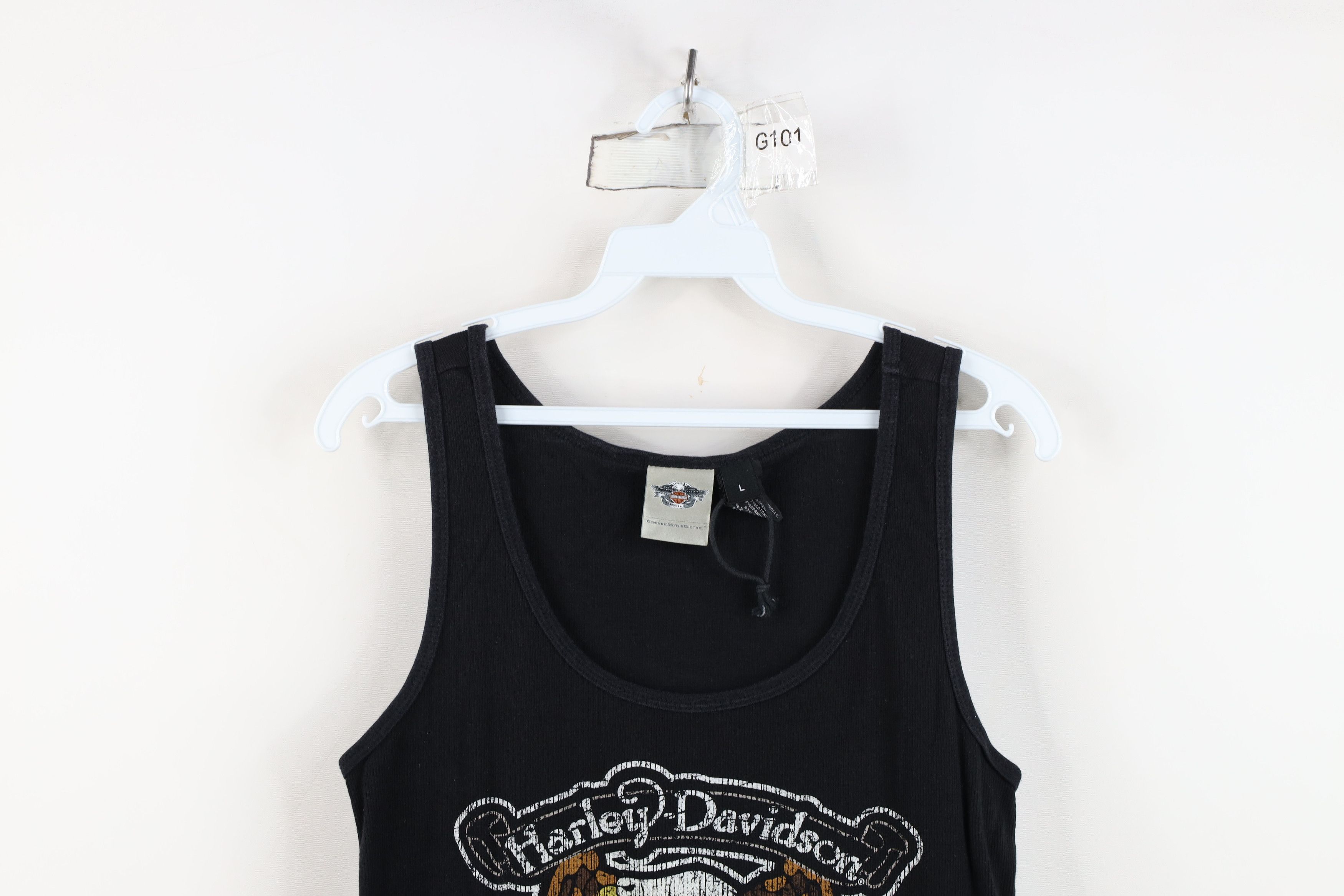 Harley Davidson Deadstock Y2K Harley Davidson Eagle Ribbed Tank Top T-Shirt Size L / US 10 / IT 46 - 2 Thumbnail