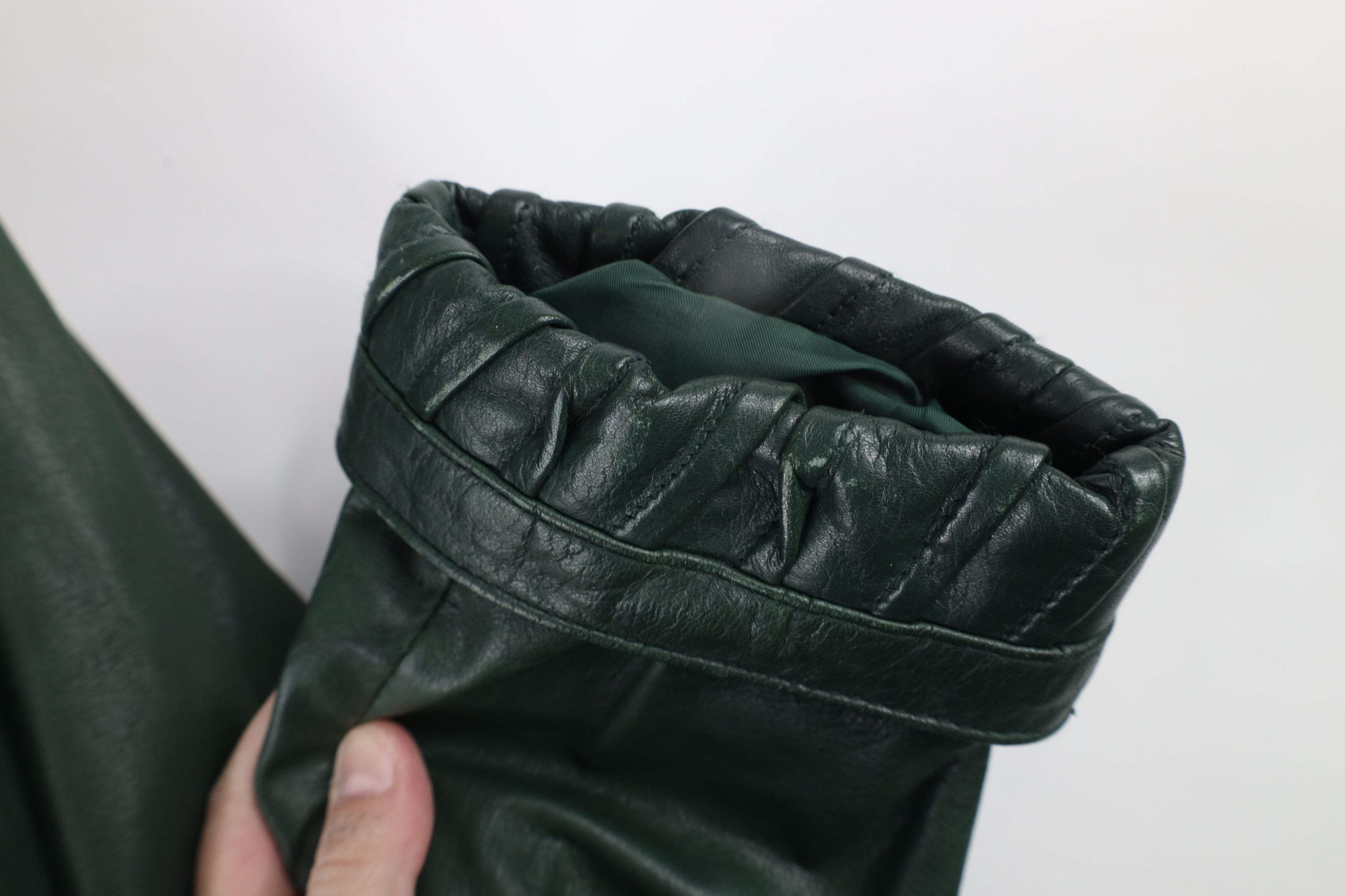 Vintage Vintage 90s Streetwear Leather Full Length Trench Coat Green Size L / US 10 / IT 46 - 8 Thumbnail