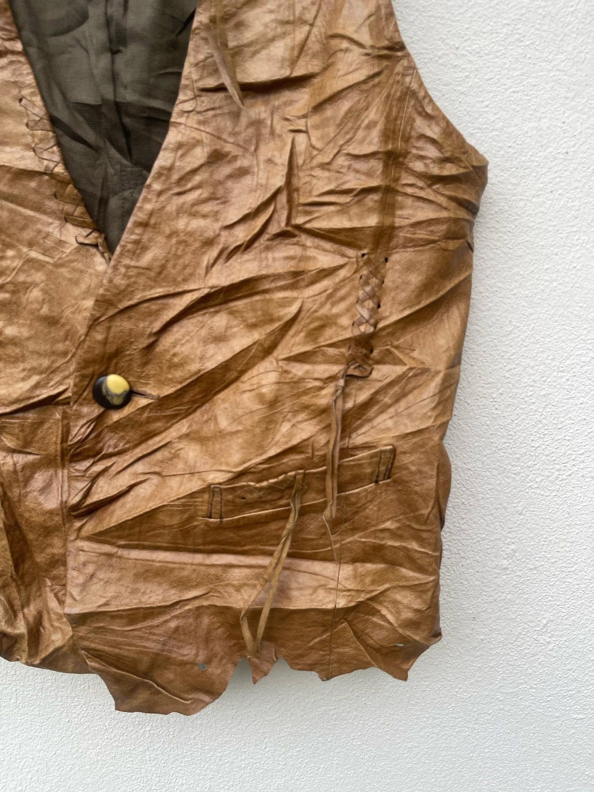 If Six Was Nine × Japanese Brand × Le Grande Bleu (L.G.B.) GOA Deconstructed Leather Vest Jacket Size US M / EU 48-50 / 2 - 6 Thumbnail