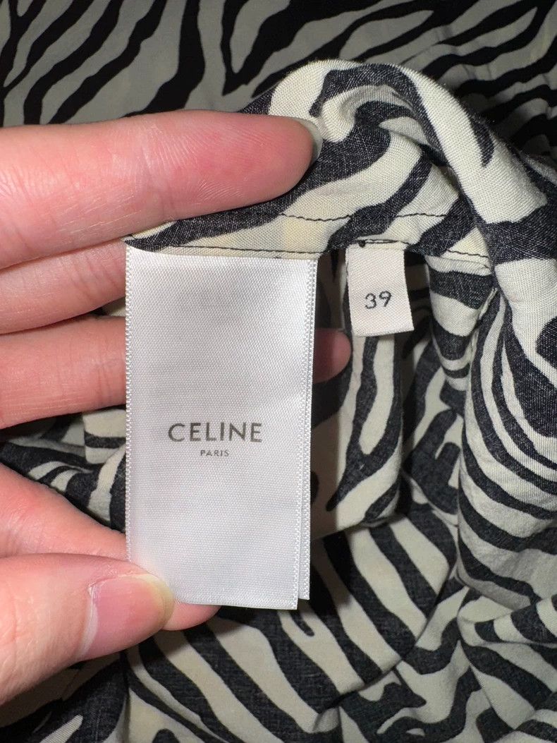 Celine celine size 39 22fw Short Sleeve Pocket Silk Zebra Shirt 2 Size US M / EU 48-50 / 2 - 7 Thumbnail
