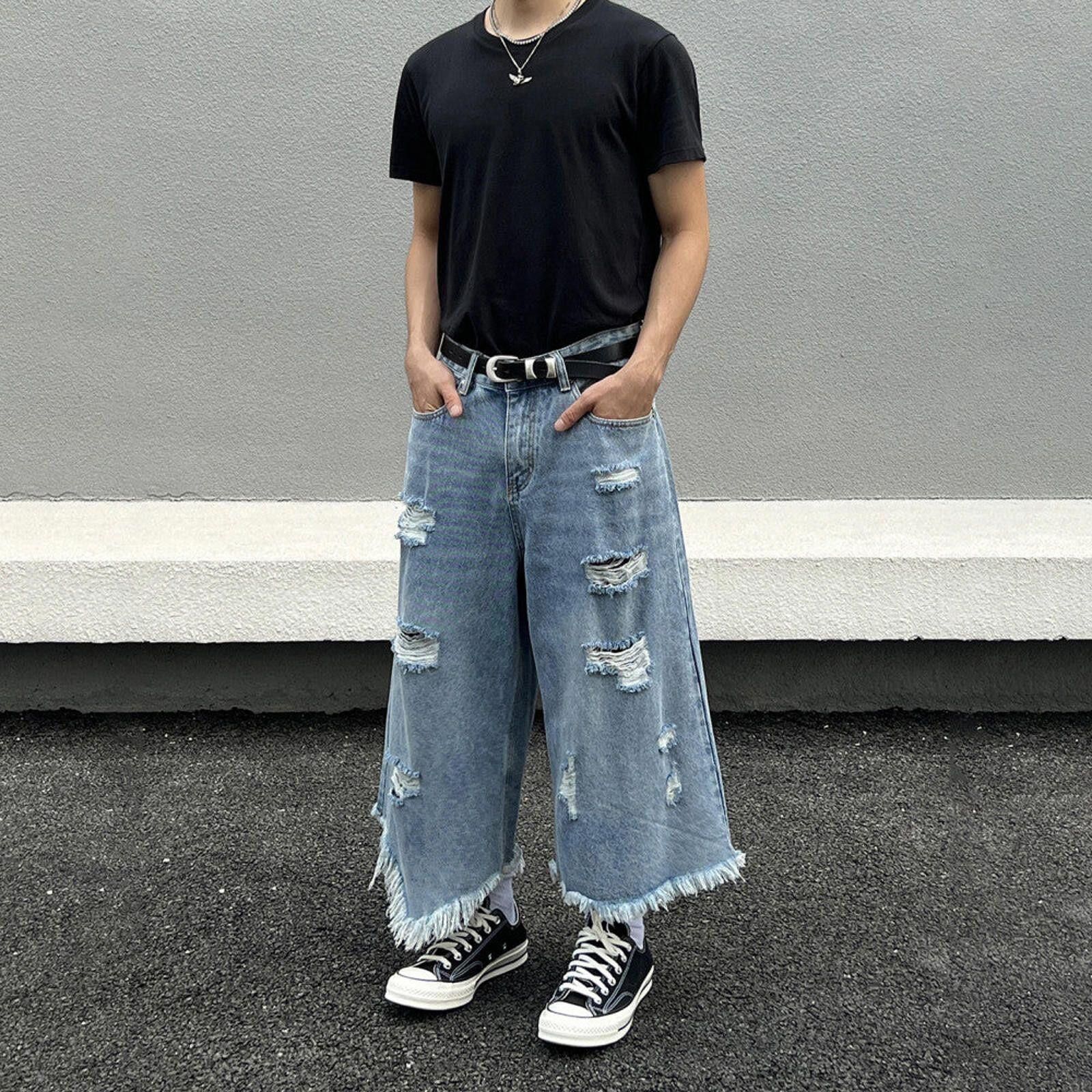 Jean Ripped Ultra Long Distressed Jorts Size US 30 / EU 46 - 3 Thumbnail
