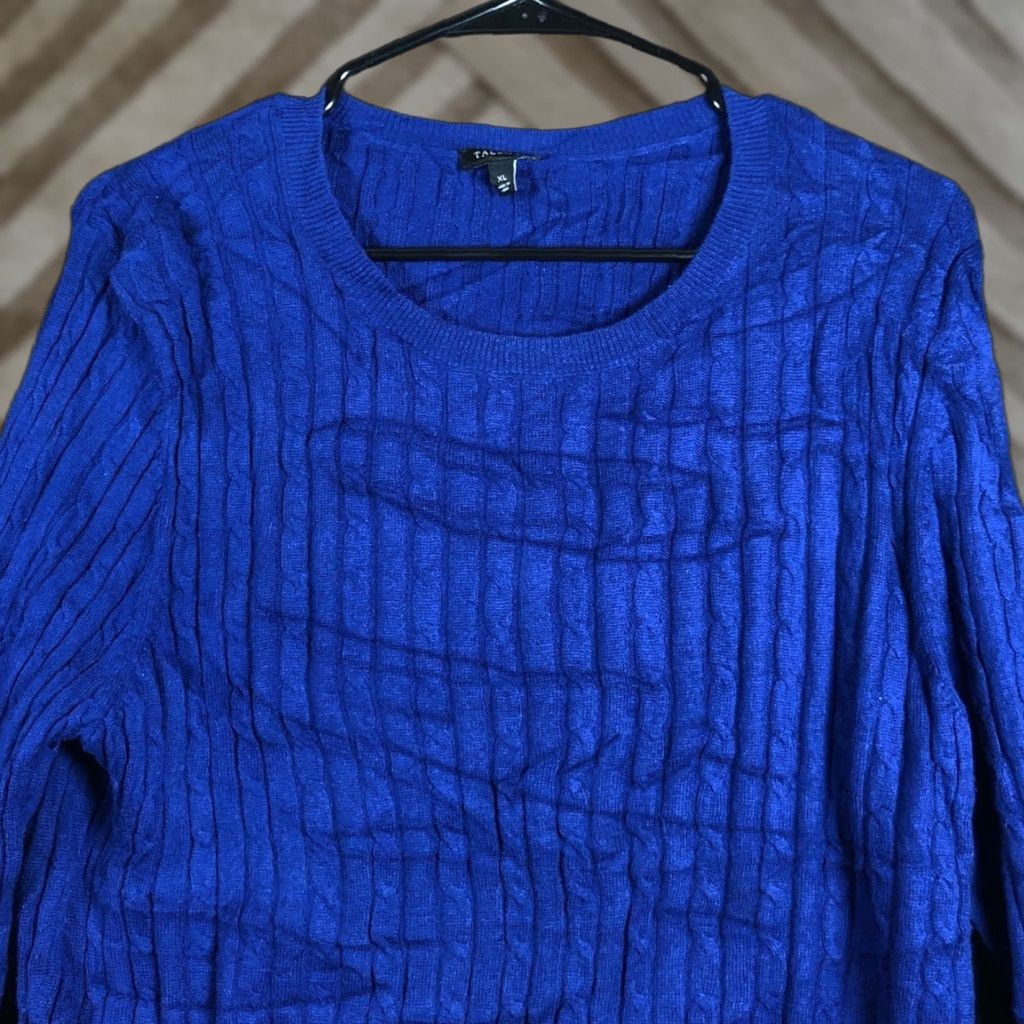 Talbots Talbots Womens Sweater Knit Blue Cotton Wool XL Long Sleeve Cable-Knit Pullover Size XL / US 12-14 / IT 48-50 - 1 Thumbnail