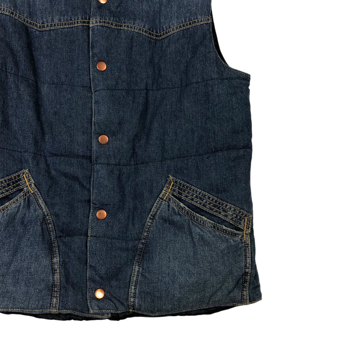 Japanese Brand Classic USA-Made Work Vest — Sanforized Denim Copper Buttons Size US M / EU 48-50 / 2 - 6 Thumbnail