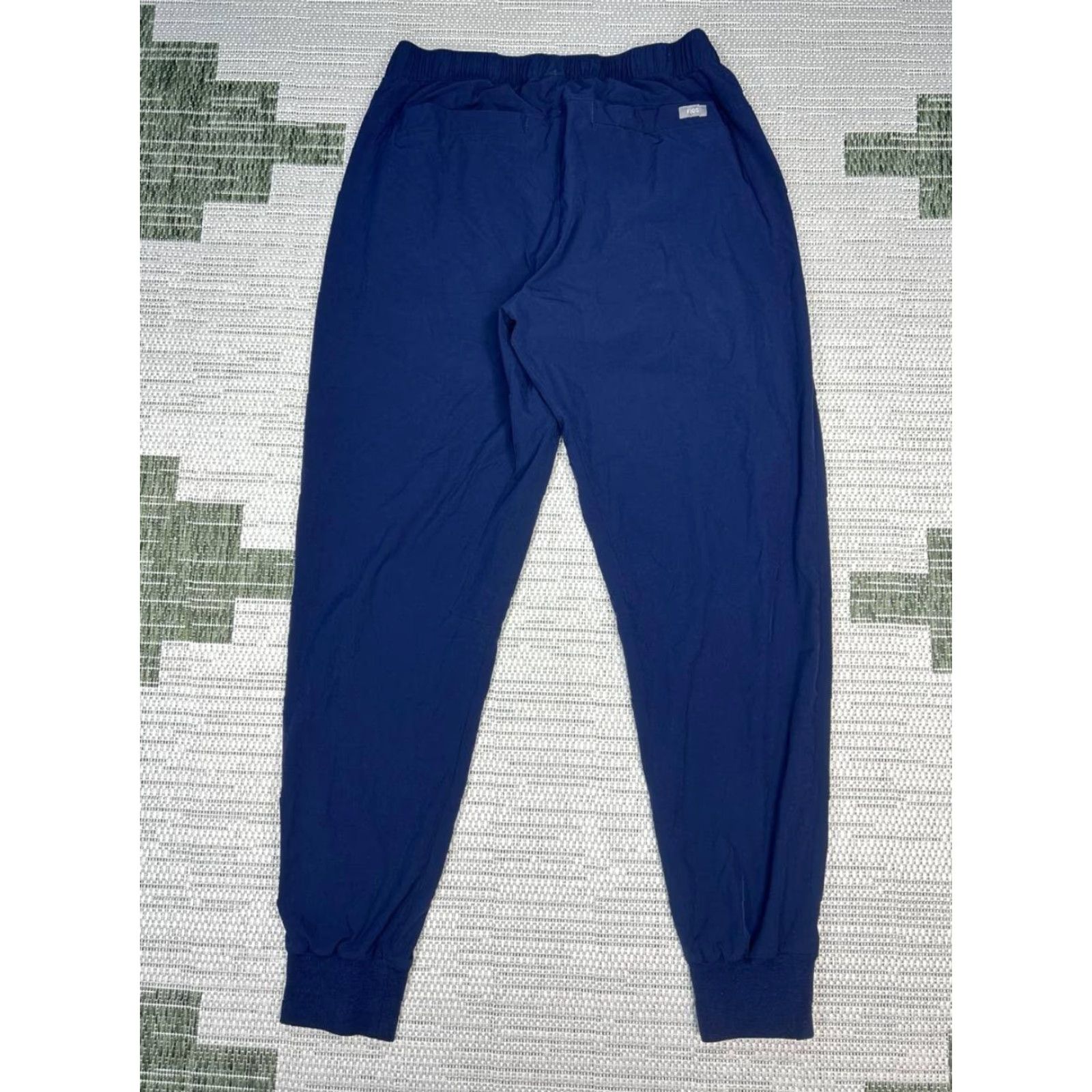 Vintage FIGS Jogger Scrub Pants Mens Large Blue Mid Rise Tapered Leg Drawstring Medical Size US 33 - 2 Thumbnail