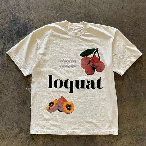 Vintage Harada x Kaoda White casual retro loquat fruit print t-shirt Size US L / EU 52-54 / 3 - 7 Thumbnail