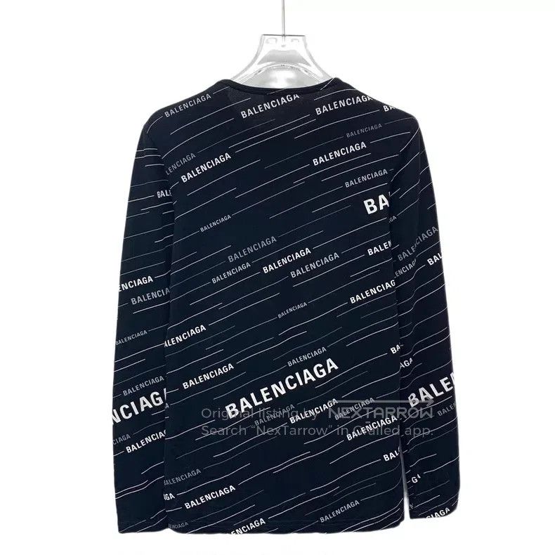 Balenciaga Balenciaga Black Line Logo Letter Print Long Sleeve Knit T Size US M / EU 48-50 / 2 - 2 Thumbnail