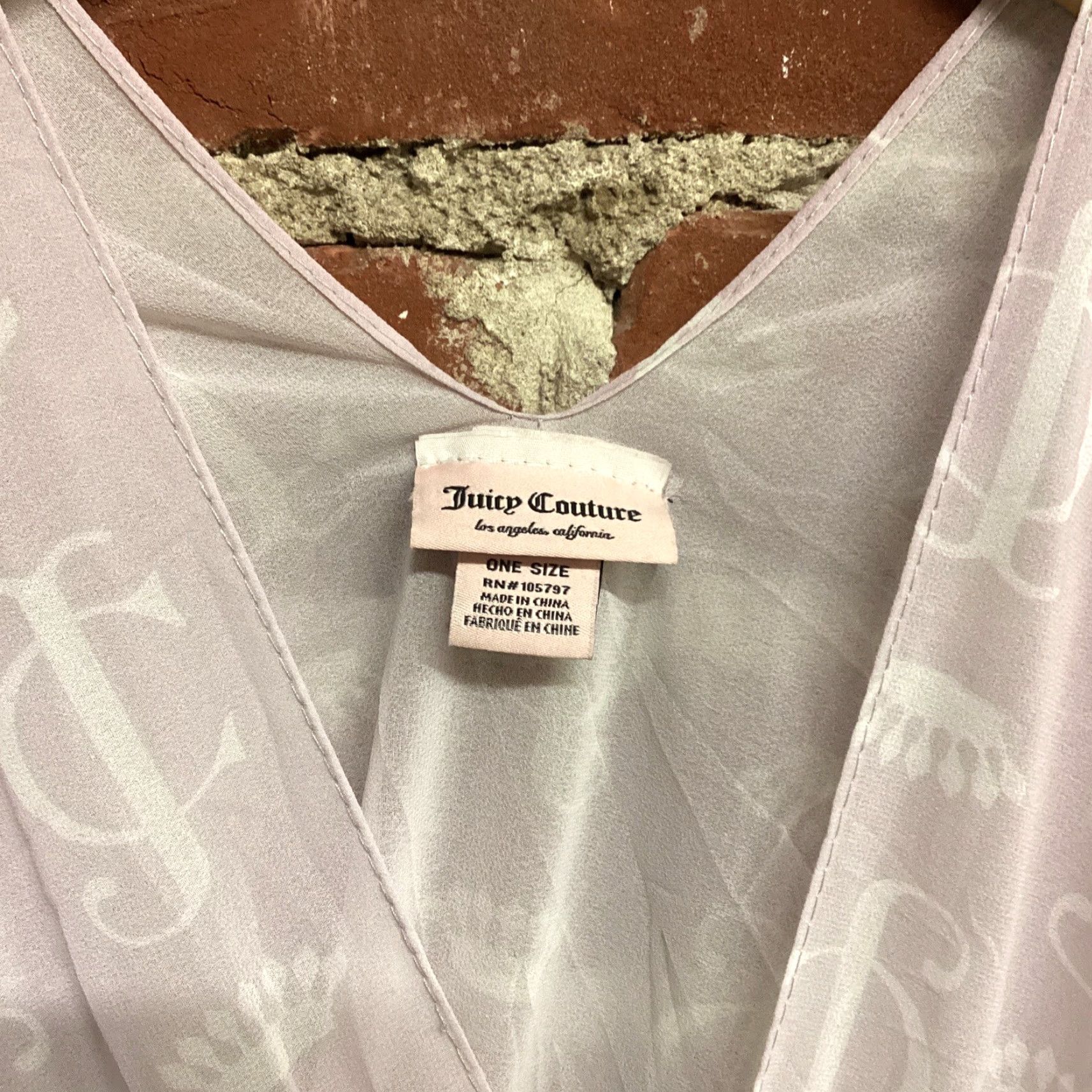 Juicy Couture Juicy Couture Womens One Size Pink Pajama Poncho Cover Kimono T-Shirt Polyester Jersey Size ONE SIZE - 2 Thumbnail