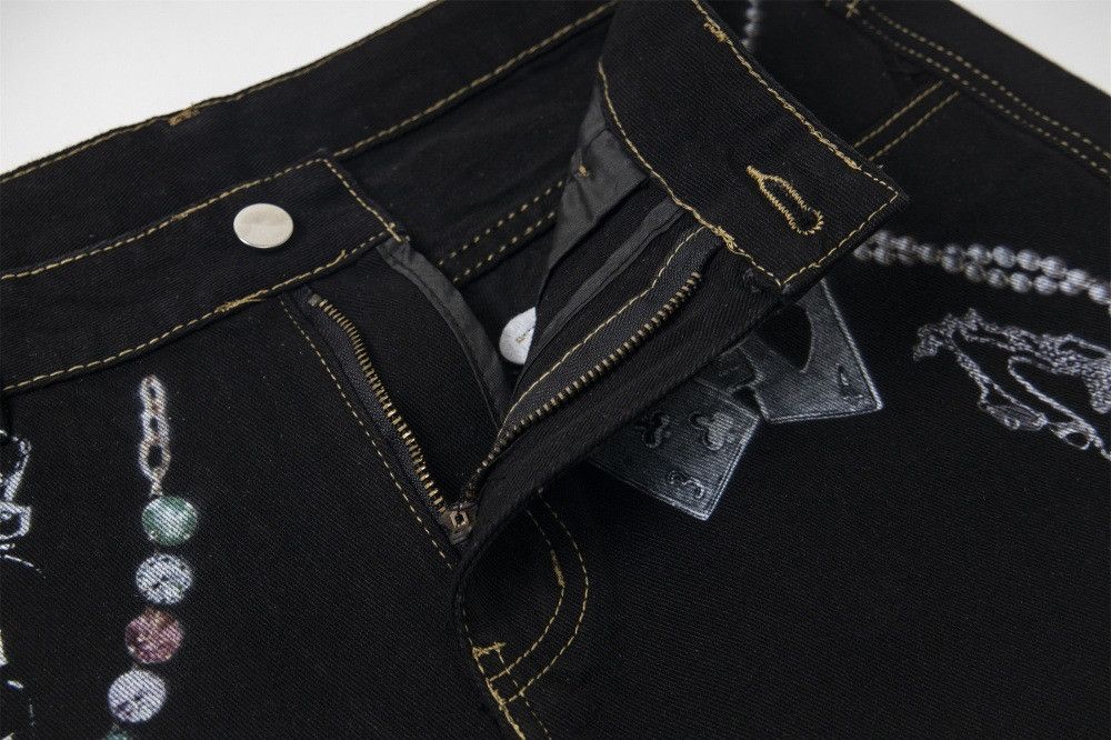 Japanese Brand × Jean Poker print stitched straight cargo denim shorts y2k Size US 32 / EU 48 - 4 Thumbnail