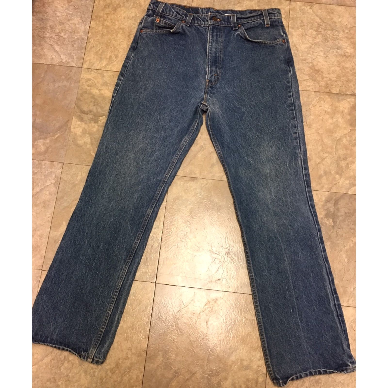 Levi's VINTAGE Levi's 517 Jeans Orange Tab Made In USA Sz 36 32 Denim Jeans Blue 1990s Mens Size US 34 / EU 50 - 6 Thumbnail