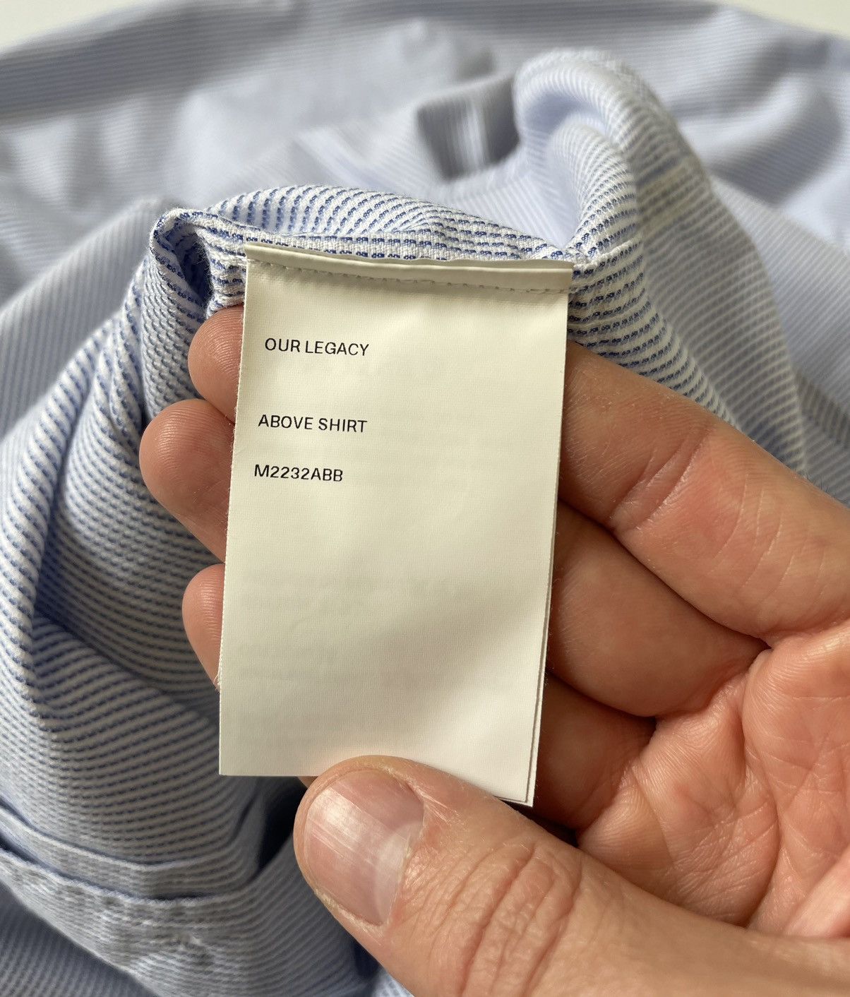 Our Legacy White / Blue Stripe Cotton ‘Above’ Shirt Size US M / EU 48-50 / 2 - 11 Thumbnail