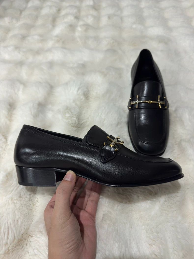 Saint Laurent Paris Saint laurent paris Black and gold loafers shoes 2506-Nexta Size US 7 / EU 40 - 3 Thumbnail