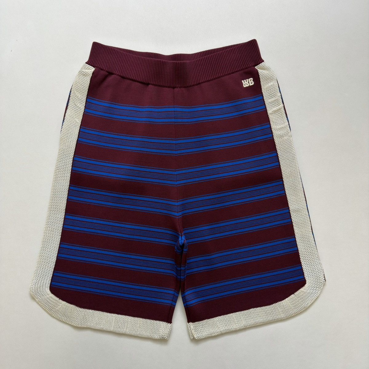 Wales Bonner Sample ‘Music’ Striped Tech Knit Shorts Size US 32 / EU 48 - 2 Thumbnail