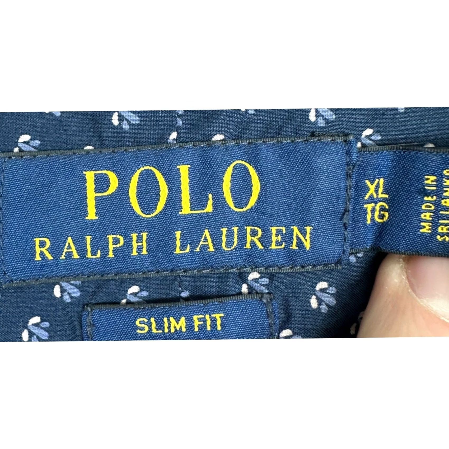 Polo Ralph Lauren Polo Ralph Lauren Shirt Mens XL Navy Blue Slim Fit Button Up Geometric Casual Size US XL / EU 56 / 4 - 4 Thumbnail
