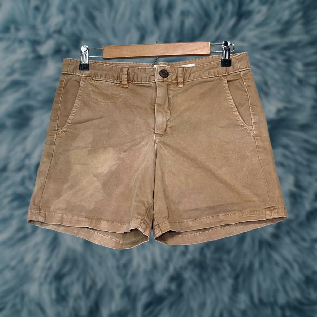 Anthropologie Anthropologie Chino Shorts Womens 28 Khaki Relaxed Stretch Cotton Blend Blue Front Zipper Casual Denim 7in Inseam Mens? No, Womens Size 28" / US 6 / IT 42 - 1 Thumbnail