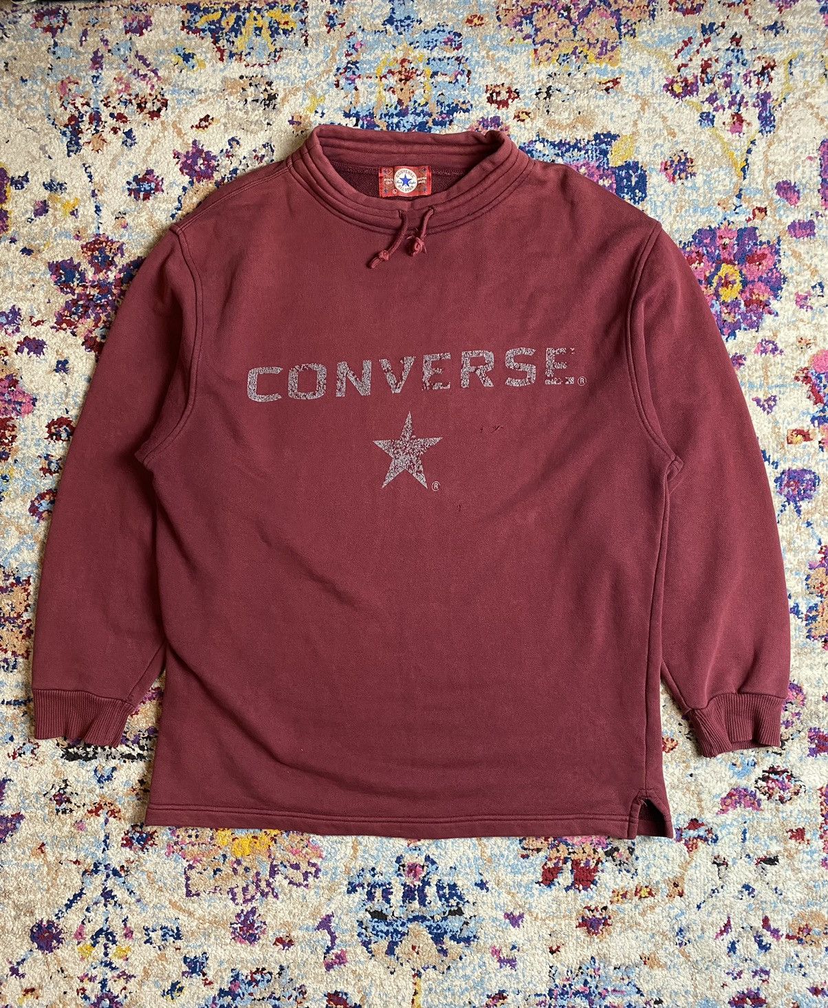 Converse × Vintage 90s Converse All Stars Pull up Round Neck Sweaters Jacket Size US L / EU 52-54 / 3 - 1 Thumbnail