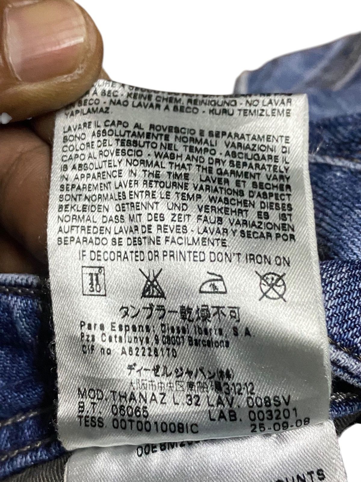 Diesel Vintage Diesel Thanaz Faded Wash Distressed Skinny Jeans Size US 34 / EU 50 - 19 Thumbnail