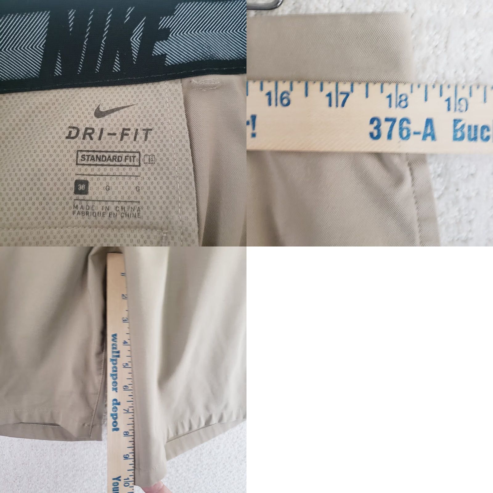 Nike Nike Dri-fit Shorts Mens 36x10 Khaki Tan Golf Performance Stretch Standard Fit Size US 36 / EU 52 - 9 Thumbnail