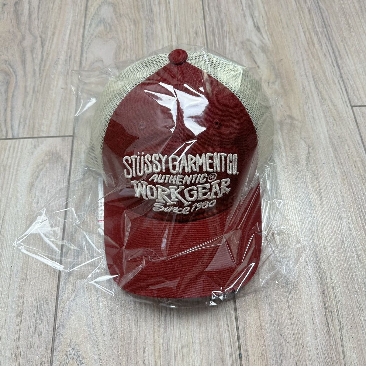 Stussy Stussy Low Pro Workgear Strapback Red Trucker Mesh Hat Size ONE SIZE - 4 Thumbnail
