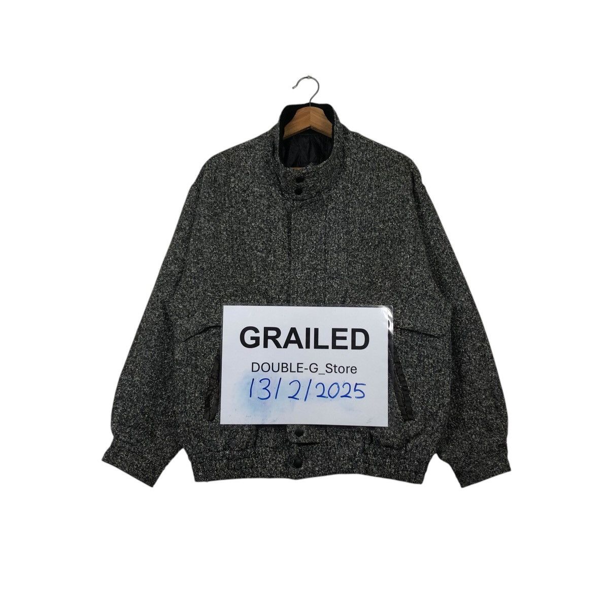 Japanese Brand Vintage Chunky Tweed Flight Jacket Rugged Workwear Aesthetic Size US M / EU 48-50 / 2 - 1 Thumbnail