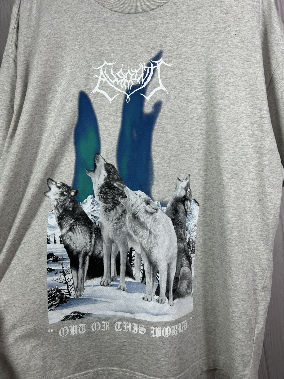 Allsaints AllSaints Size M Oversized Black Cotton Wolf Graphic HOWL Size US M / EU 48-50 / 2 - 4 Thumbnail