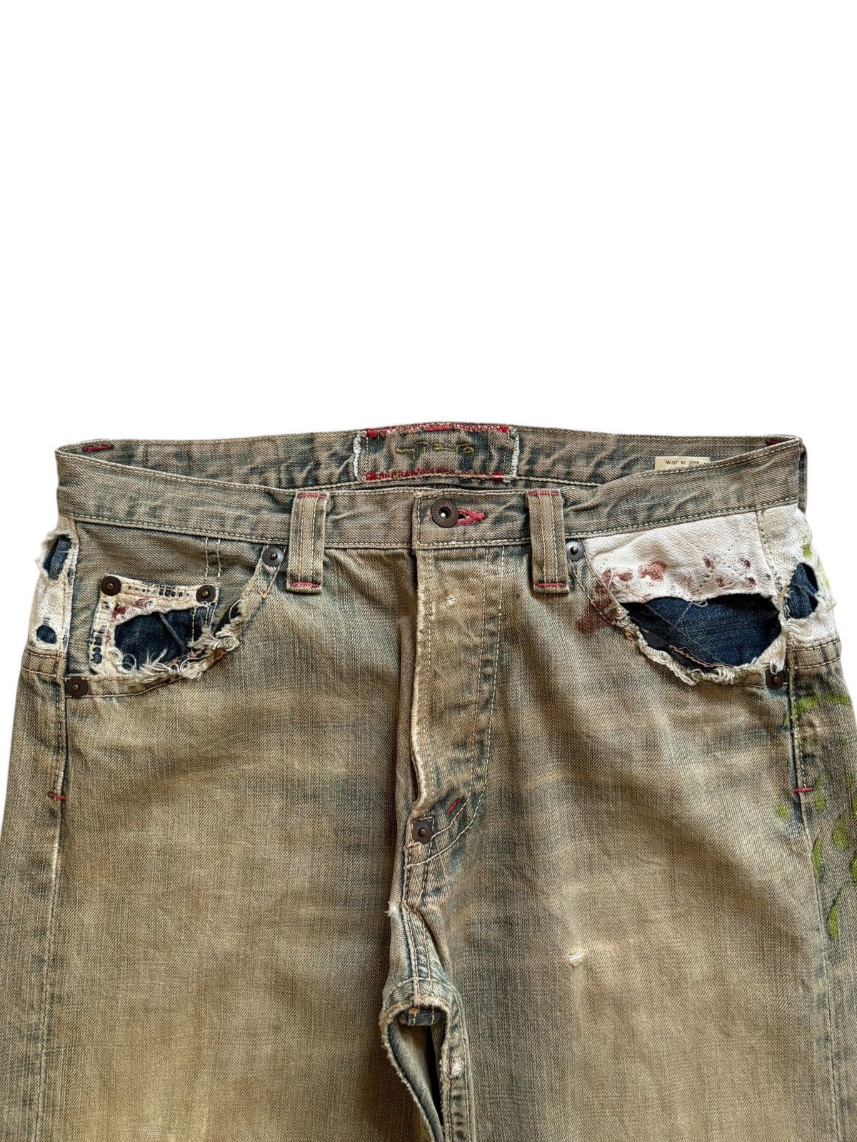 Mizra Jeans Kyoto Vintage Mizra Kyoto Mud Wash Embellished Loose Baggy Jeans Size US 32 / EU 48 - 4 Thumbnail