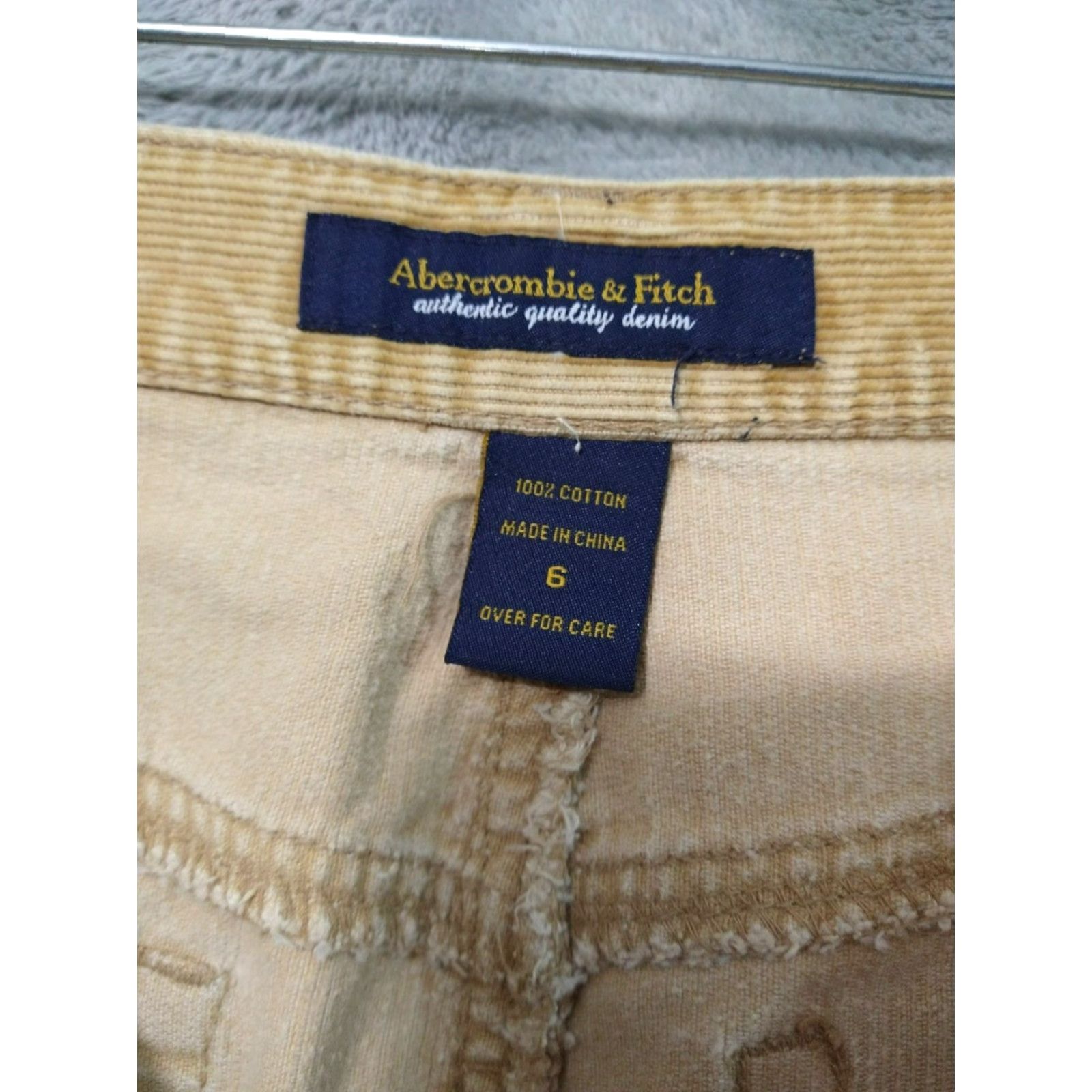 Abercrombie & Fitch Abercrombie & Fitch Skirt Womens 6 Beige Corduroy Midi High Waist Y2K 90s Vintage Pockets Size 28" / US 6 / IT 42 - 5 Thumbnail