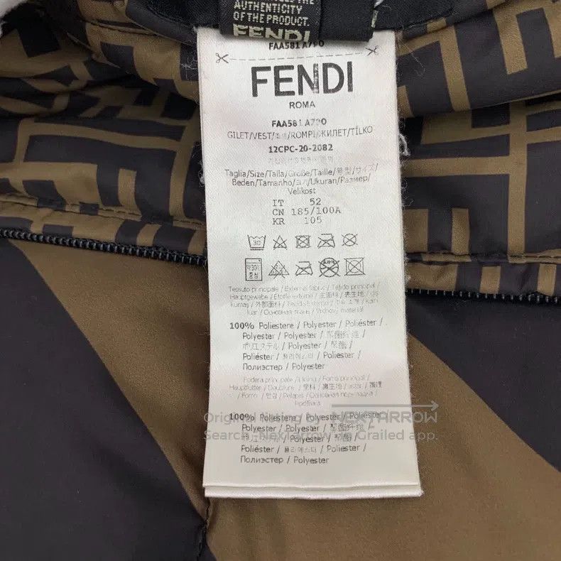 Fendi Fendi Brown striped logo lettering full print stand collar Size US L / EU 52-54 / 3 - 8 Thumbnail