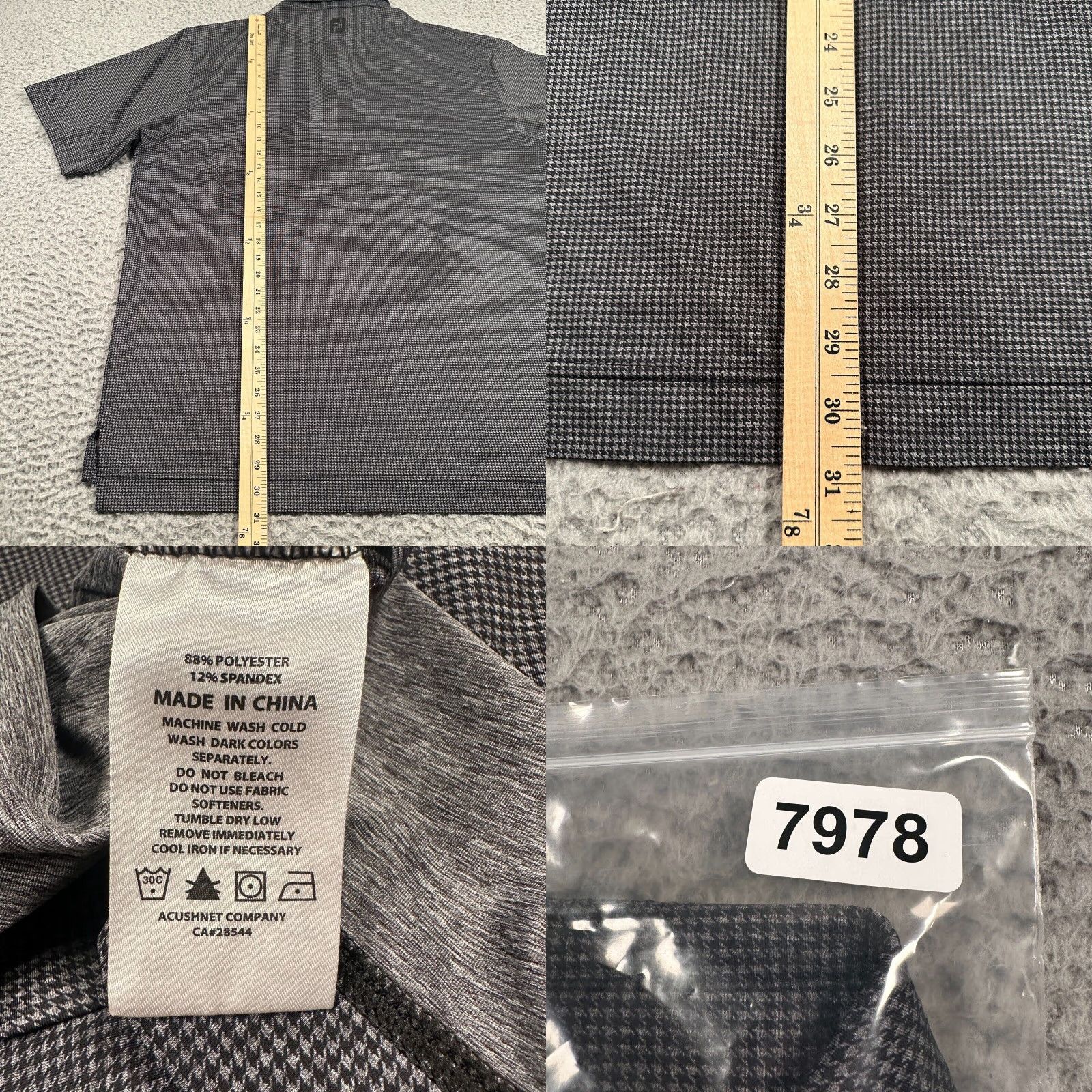 Footjoy Footjoy Polo Shirt Men L Houndstooth Performance Golf Activewear Size US L / EU 52-54 / 3 - 8 Thumbnail