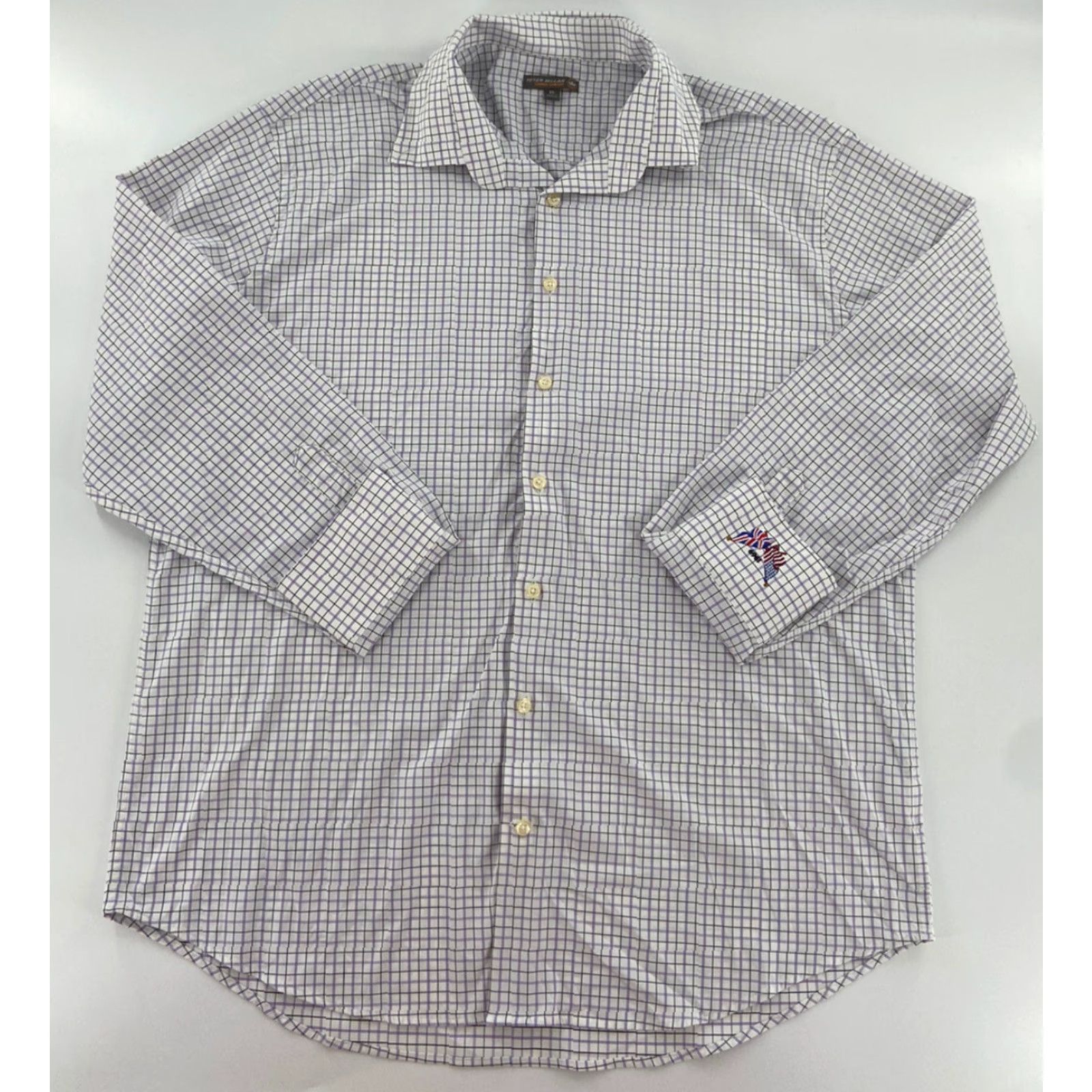 Peter Millar VINTAGE? No — Peter Millar Summer Comfort Men’s Button-Up Shirt XL Purple White Check 1969 Modern Long Sleeve Casual Button-Front Size US XL / EU 56 / 4 - 2 Thumbnail