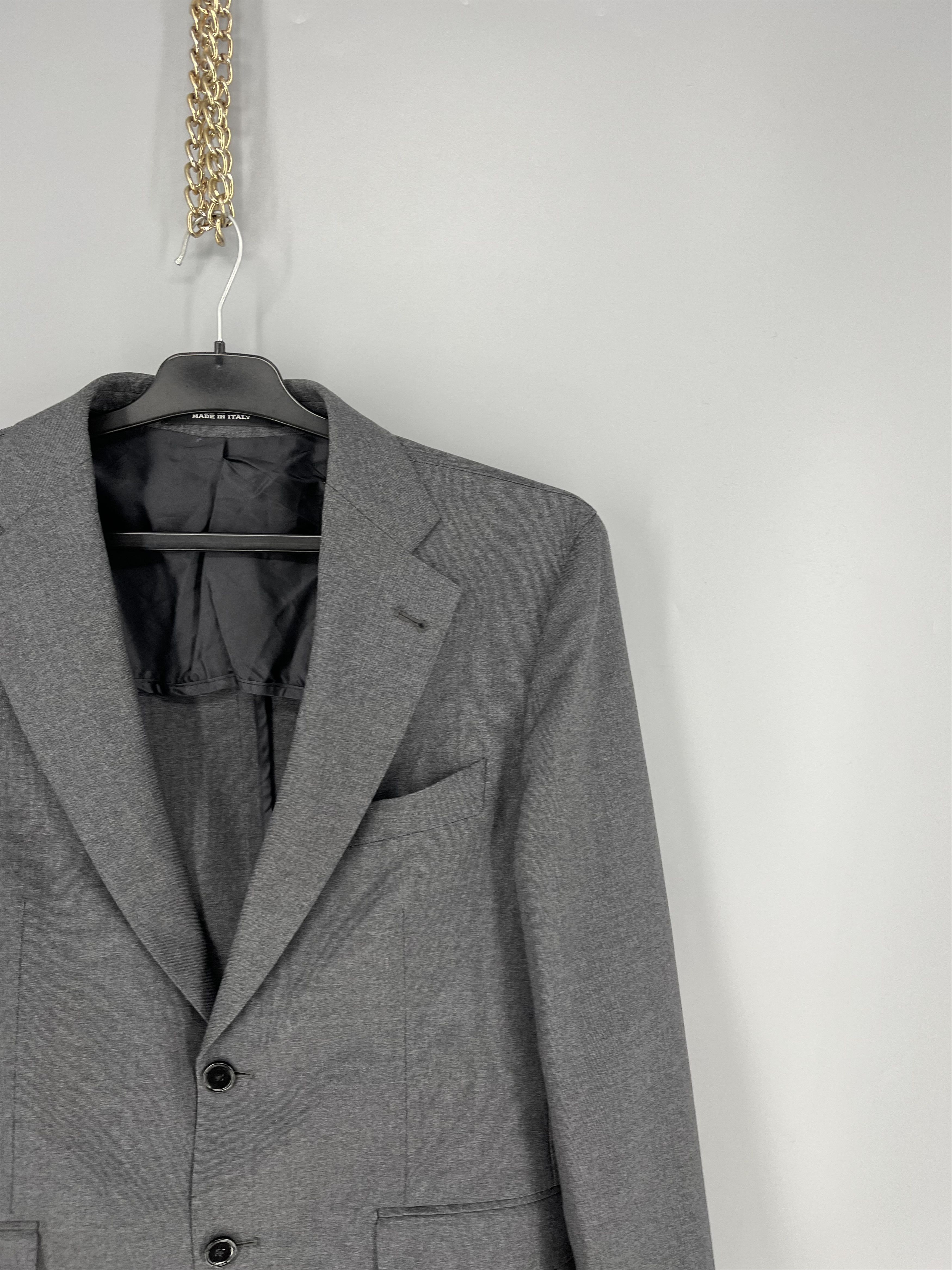 Tagliatore Tagliatore Virgin Wool Grey Checkered Blazer Made In Italy Size 46R - 5 Thumbnail