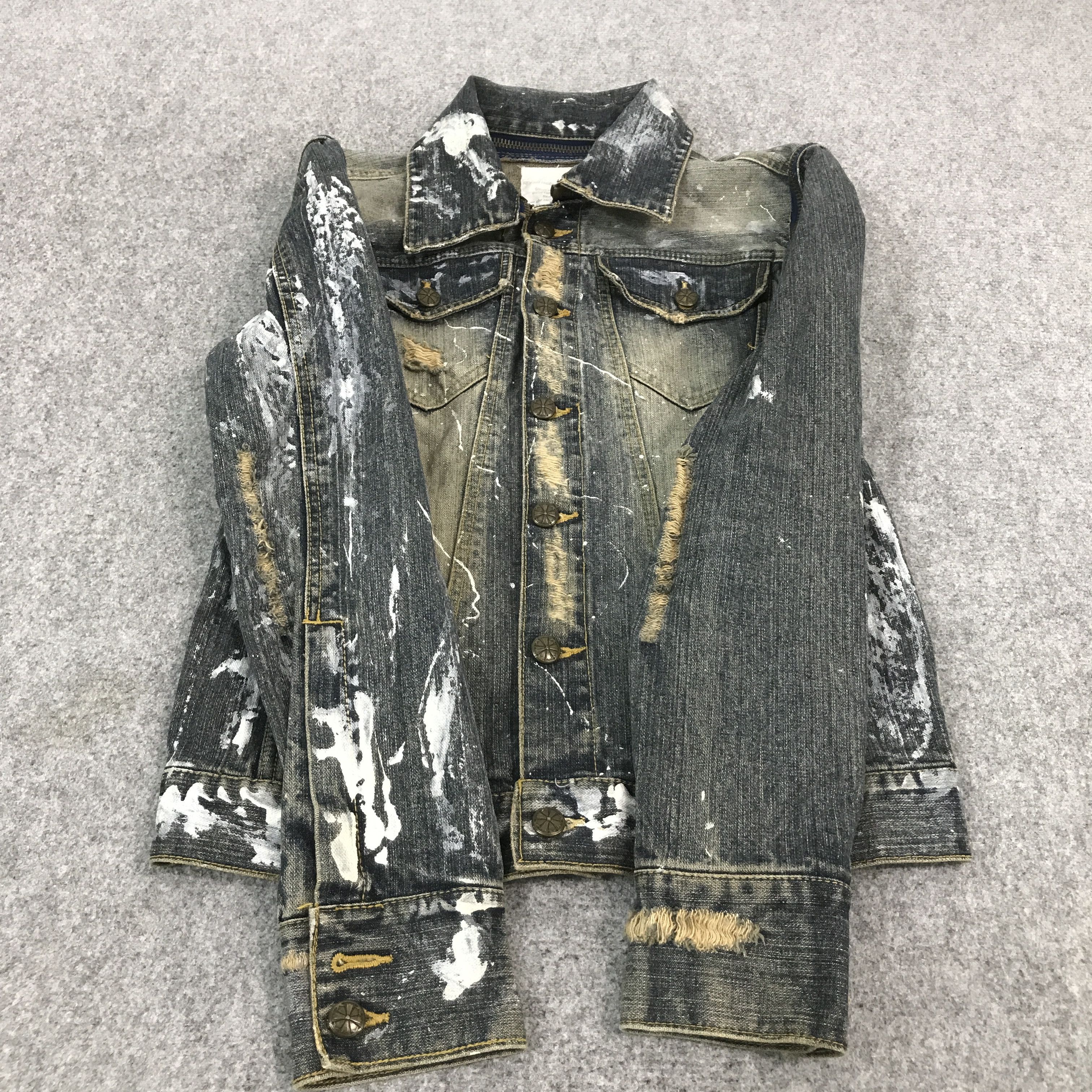 If Six Was Nine × Japanese Brand JAPANESE BRAND DENIM DISTRESSED PUNK JACKET Size US M / EU 48-50 / 2 - 8 Thumbnail