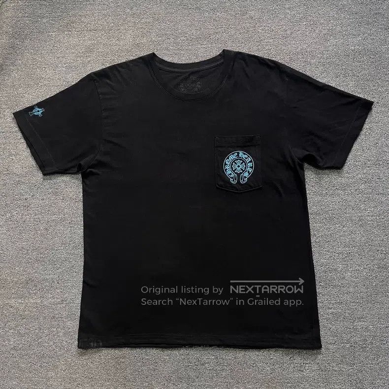 CHROME HEARTS Size L Black and Blue Phantom Three Cross Sho