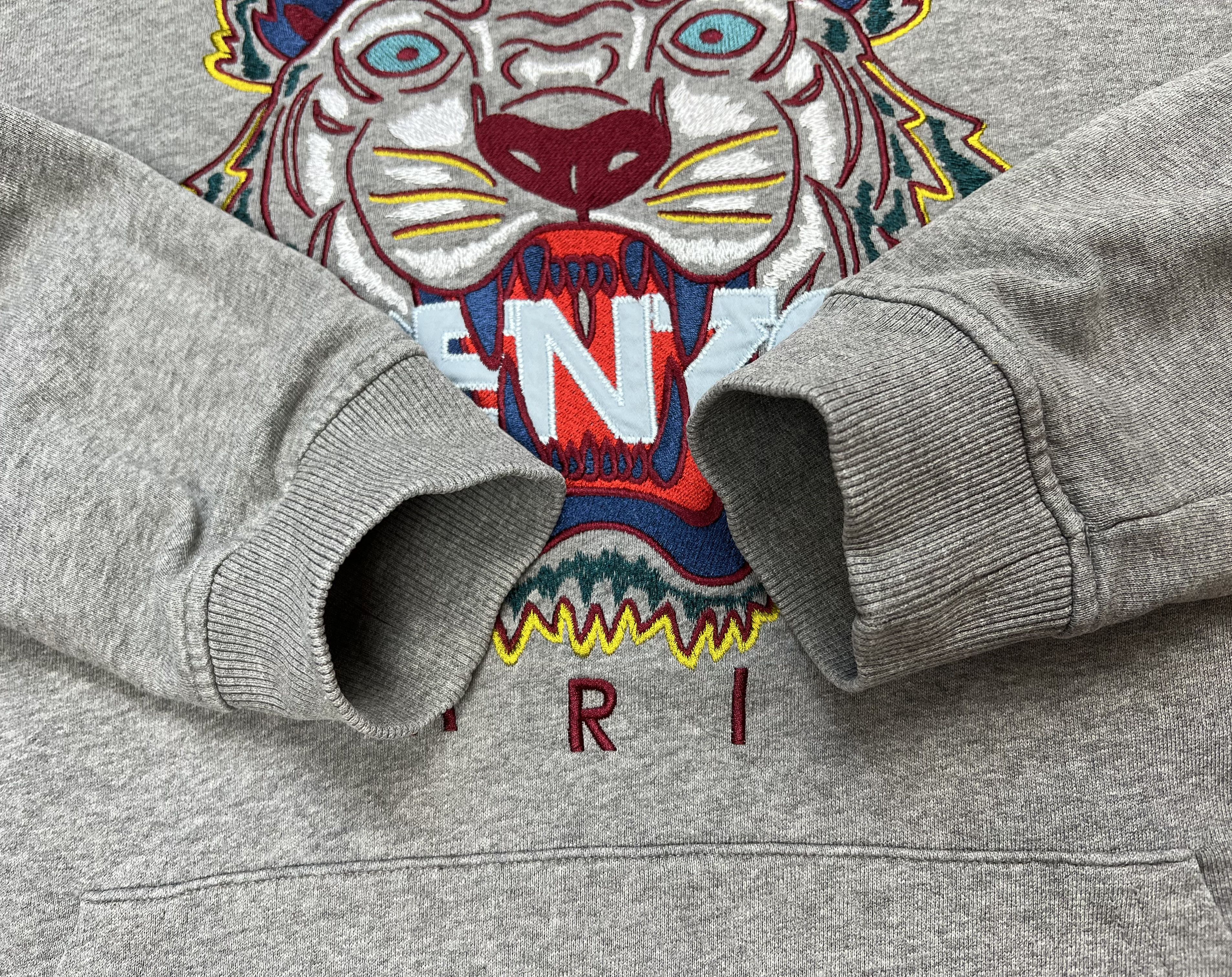 Kenzo Kenzo Paris Tiger Embroidered Hoodie Grey S Size US S / EU 44-46 / 1 - 4 Thumbnail