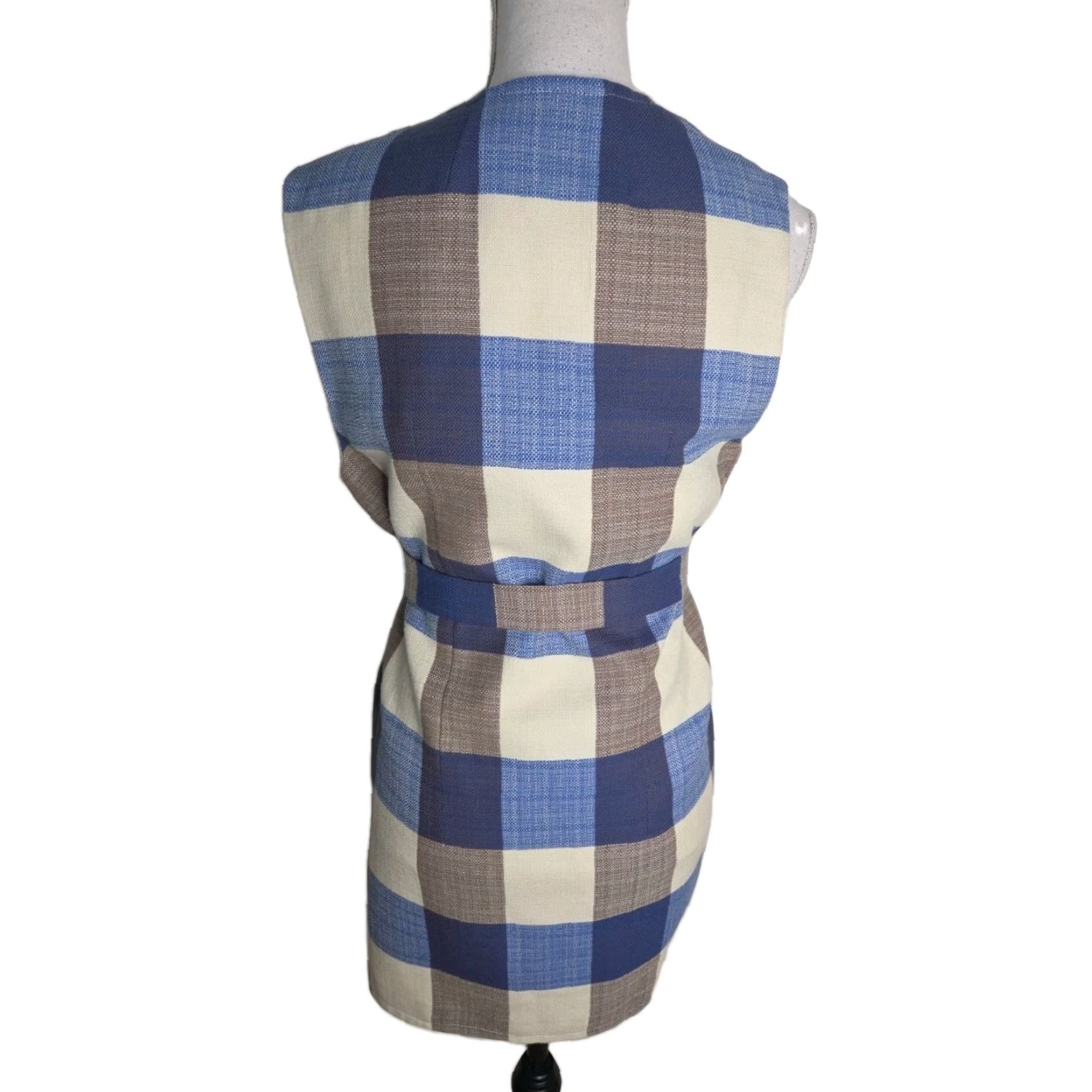 Pendleton Pendleton Blazer Vest Belted Wool Plaid USA Womens S Small Multicolor Jacket Long Mid-Length Sleeveless Buttoned Pattern Size S / US 4 / IT 40 - 3 Thumbnail