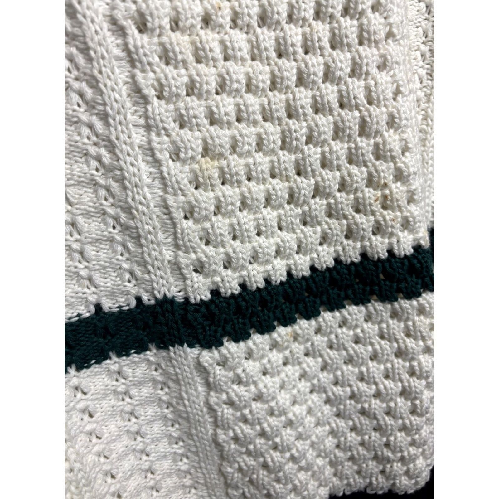 Vintage Donegal II Fisherman Aran Sweater Mens Small Navy Cream Hand Loomed Ireland Size US S / EU 44-46 / 1 - 3 Thumbnail