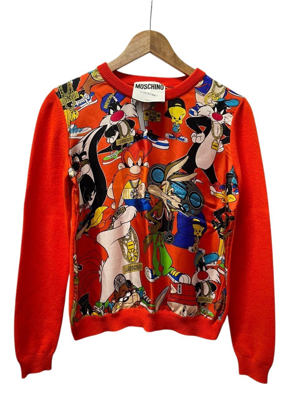 Moschino Moschino x Looney Tunes Silk Print & Wool Slik Knit Size M / US 6-8 / IT 42-44 - 2 Thumbnail