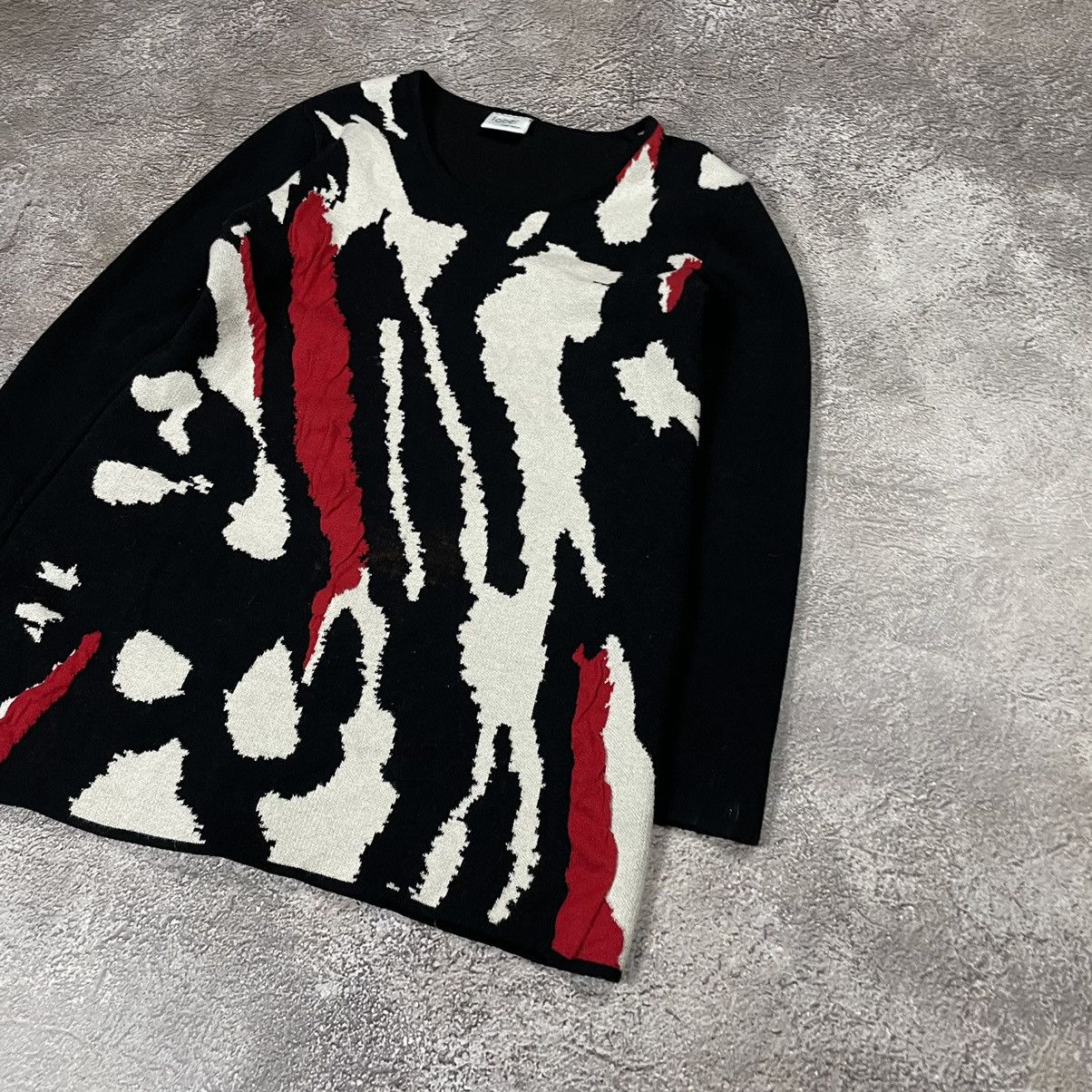 Vintage Vintage 90s Abstract Knit Sweater Black Grunge Skater Boxy M Size M / US 6-8 / IT 42-44 - 2 Thumbnail