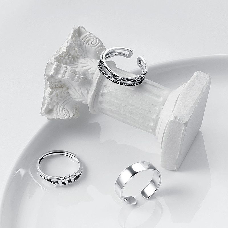 Jewelry Dark Jewelry Rings Open Size Chrome Ring (Size 7-13) Size ONE SIZE - 3 Thumbnail