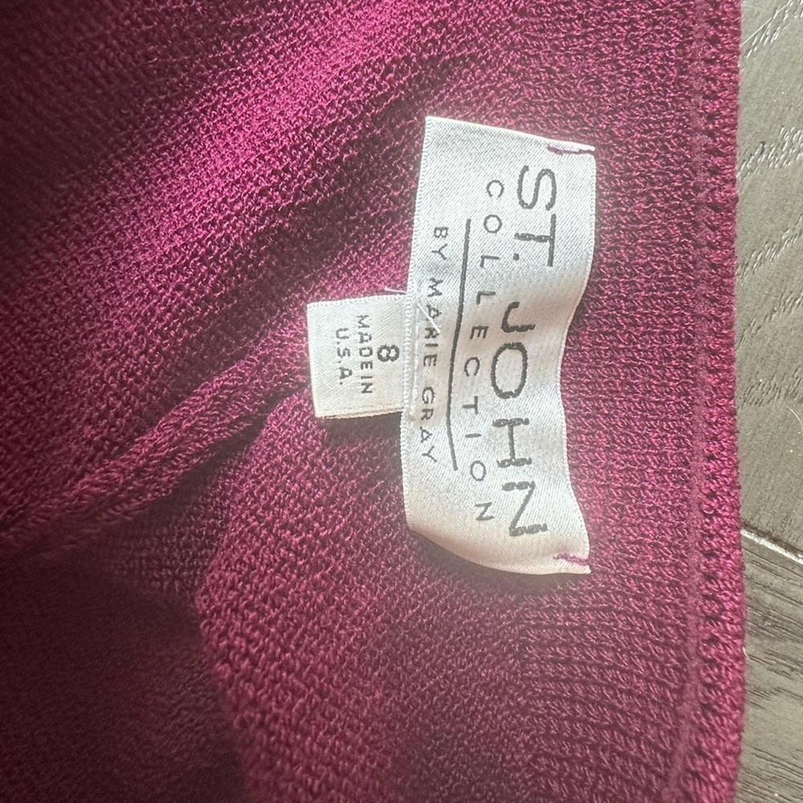 Andrew St. John St. John Collection Women's Wide Leg Pant - Magenta Size 30" / US 8 / IT 44 - 2 Thumbnail